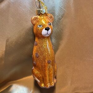 Christmas Ornament Glittering Cheetah Glass St.Nicholas Square Zoo Safari